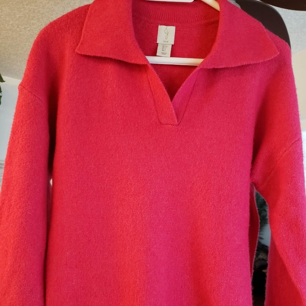 Cozy cotton angora bright pink sweater size L